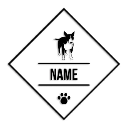 ブルテリア 文字入れ可能 ペット 犬 カッティング ステッカー (st-147-85)