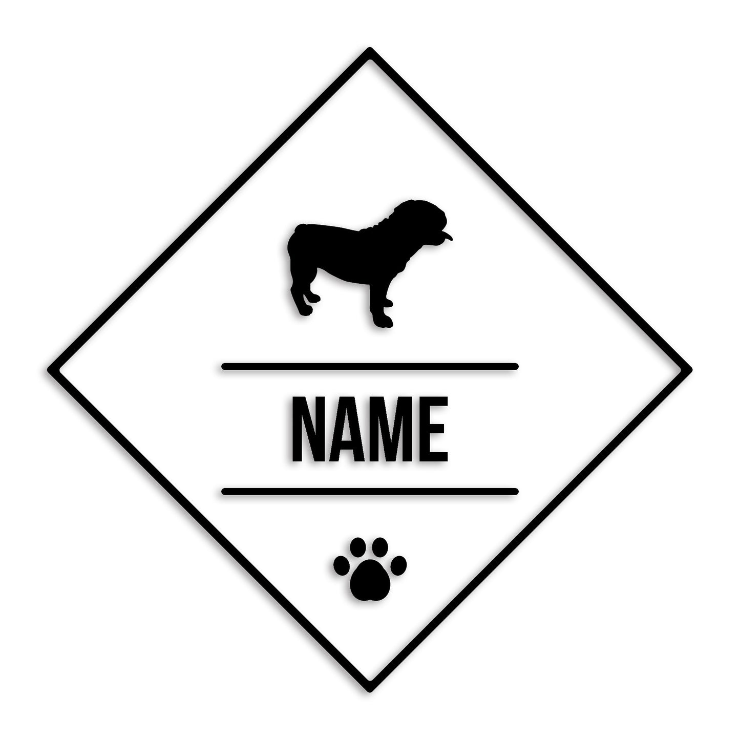 ブルドック 文字入れ可能 ペット 犬 カッティング ステッカー (st-147-87)