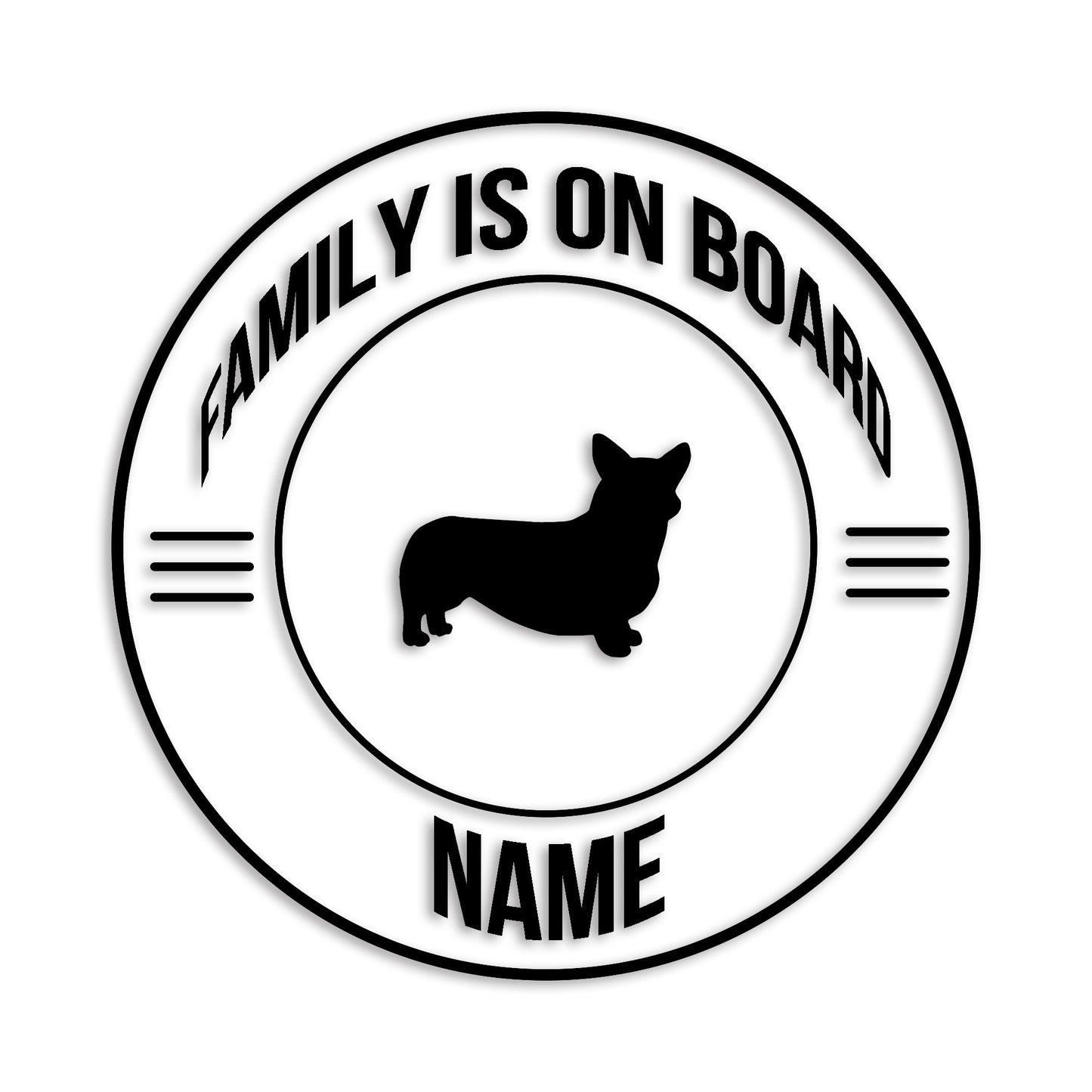 ウェルシュコーギー 文字入れ可能 ペット 犬 カッティング ステッカー (st-148-11)