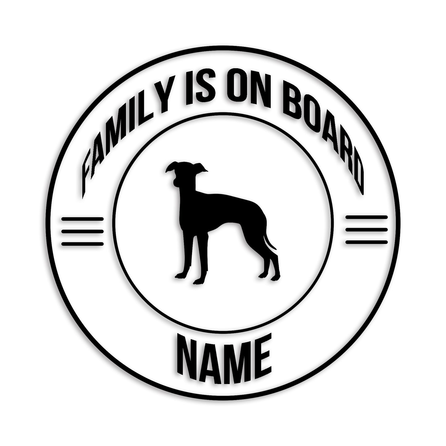 イタリアングレーハウンド 文字入れ可能 ペット 犬 カッティング ステッカー (st-148-5)