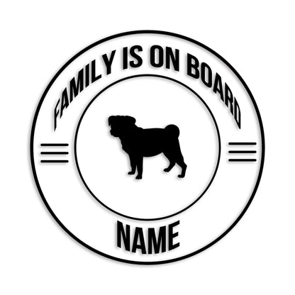 パグ 文字入れ可能 ペット 犬 カッティング ステッカー (st-148-65)