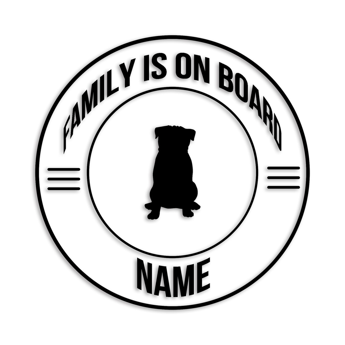 パグ 文字入れ可能 ペット 犬 カッティング ステッカー (st-148-66)