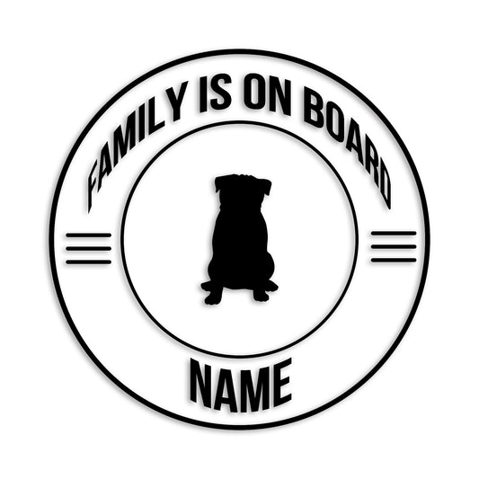 パグ 文字入れ可能 ペット 犬 カッティング ステッカー (st-148-66)