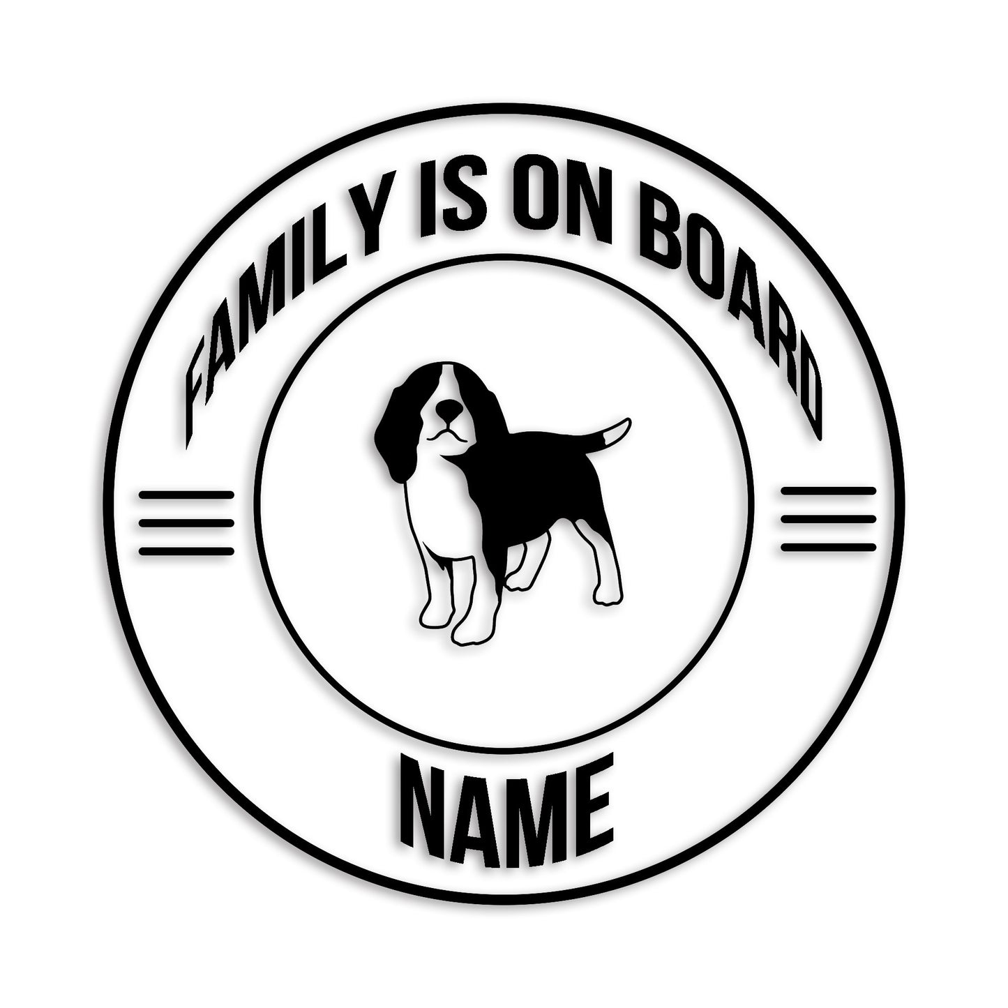 ビーグル 文字入れ可能 ペット 犬 カッティング ステッカー (st-148-78)