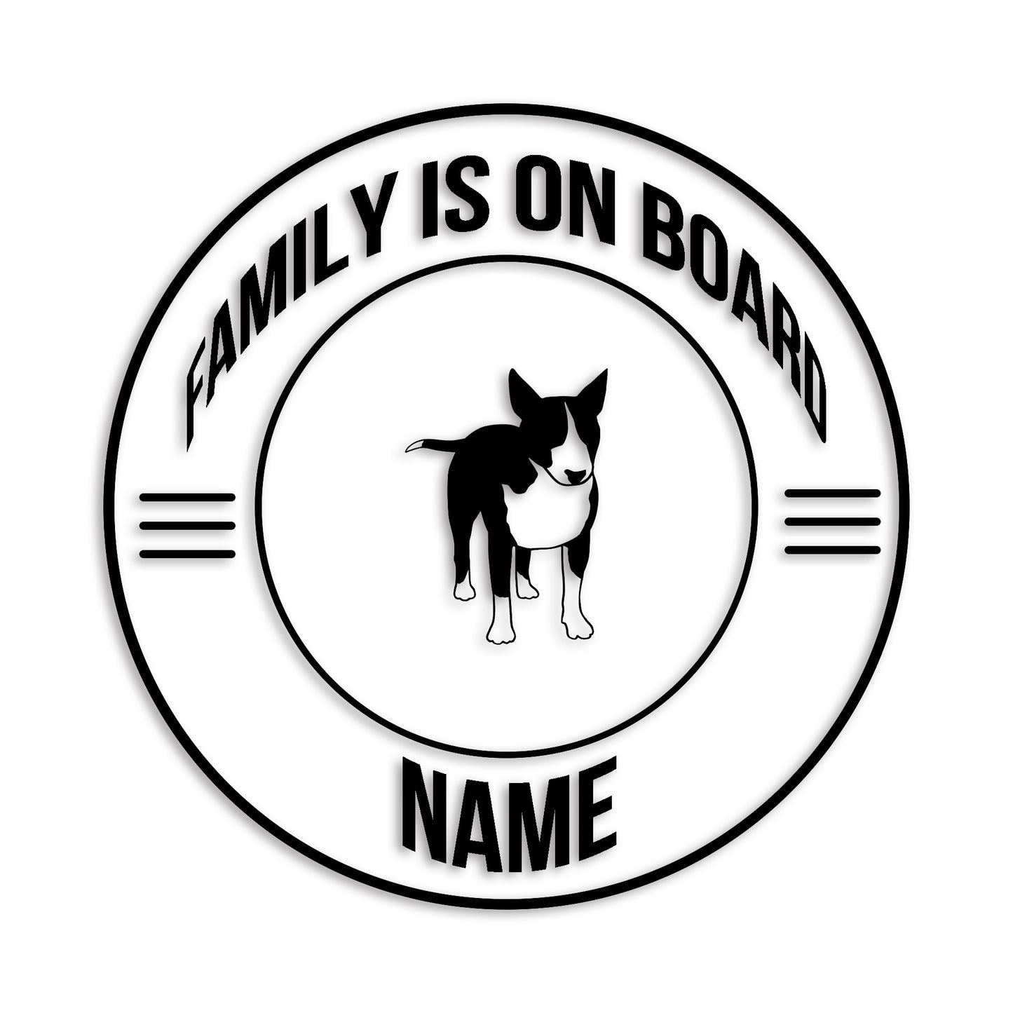 ブルテリア 文字入れ可能 ペット 犬 カッティング ステッカー (st-148-85)