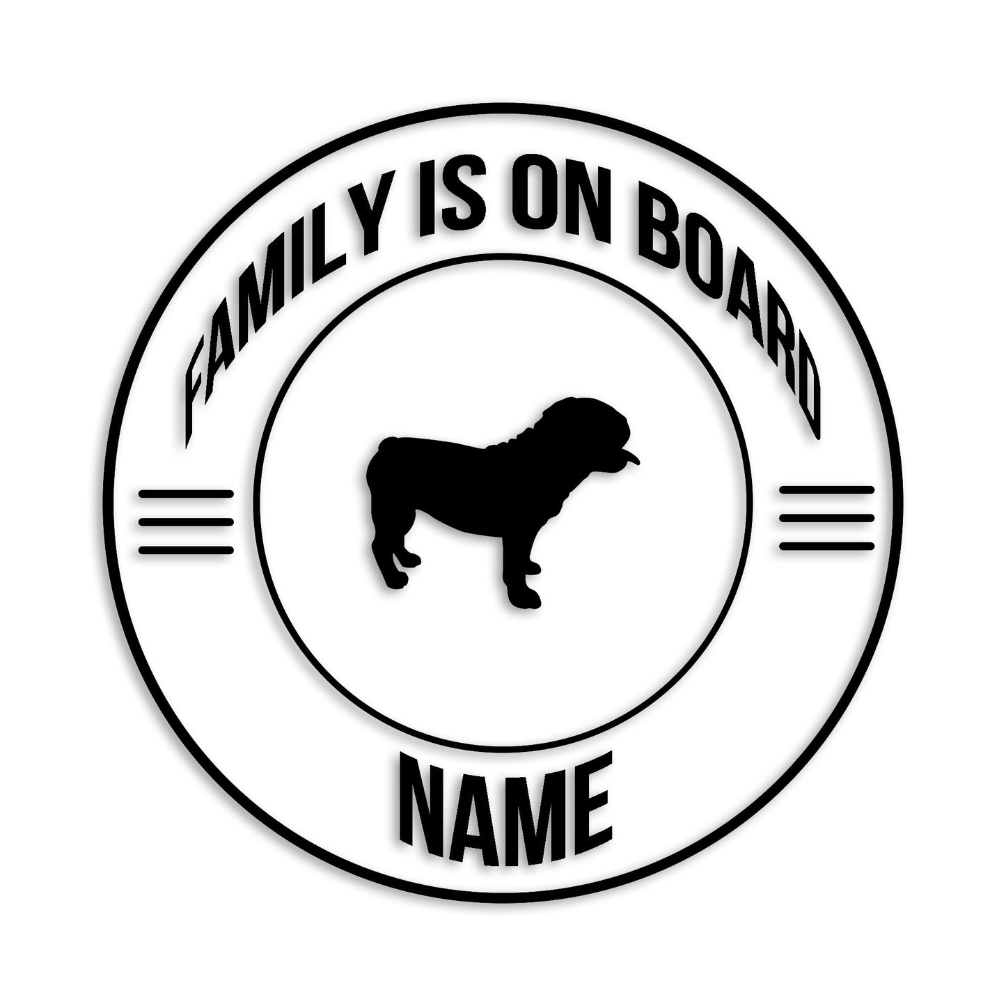 ブルドック 文字入れ可能 ペット 犬 カッティング ステッカー (st-148-87)