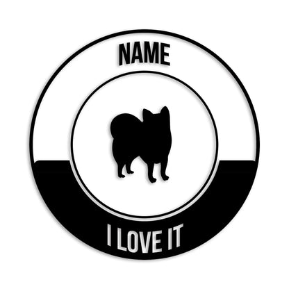 ポメラニアン 文字入れ可能 ペット 犬 カッティング ステッカー (st-149-100)