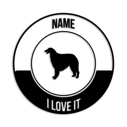 ボルゾイ 文字入れ可能 ペット 犬 カッティング ステッカー (st-149-102)