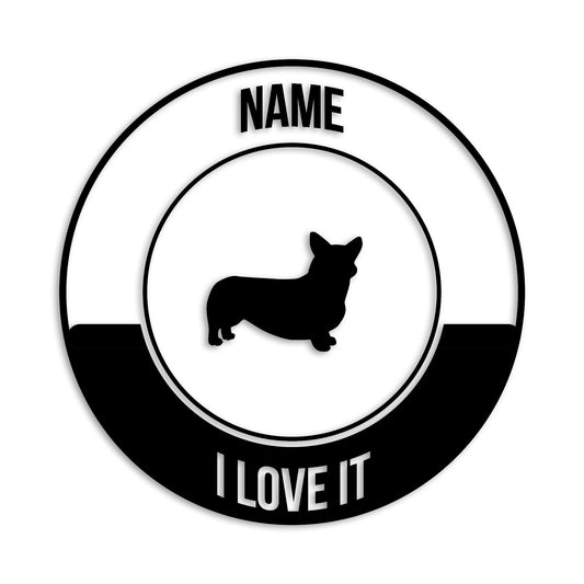 ウェルシュコーギー 文字入れ可能 ペット 犬 カッティング ステッカー (st-149-11)