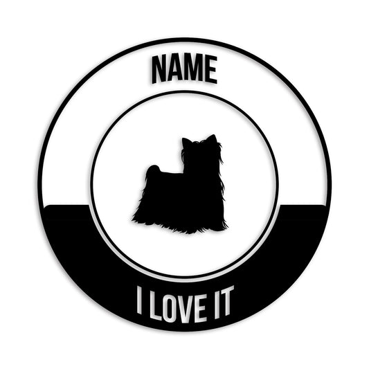 ヨークシャーテリア 文字入れ可能 ペット 犬 カッティング ステッカー (st-149-111)