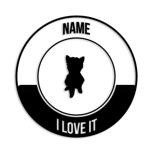 ヨークシャーテリア 文字入れ可能 ペット 犬 カッティング ステッカー (st-149-112)