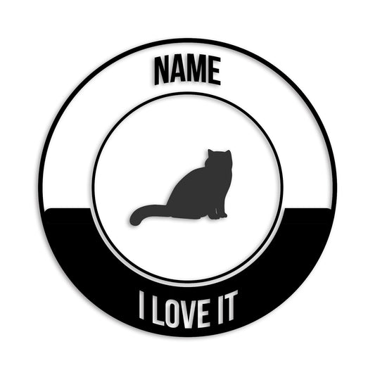 エキゾチック 文字入れ可能 ペット 猫 カッティング ステッカー (st-149-139)