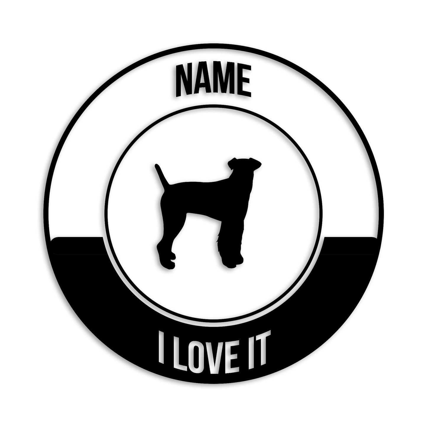 エアデール 文字入れ可能 ペット 犬 カッティング ステッカー (st-149-14)