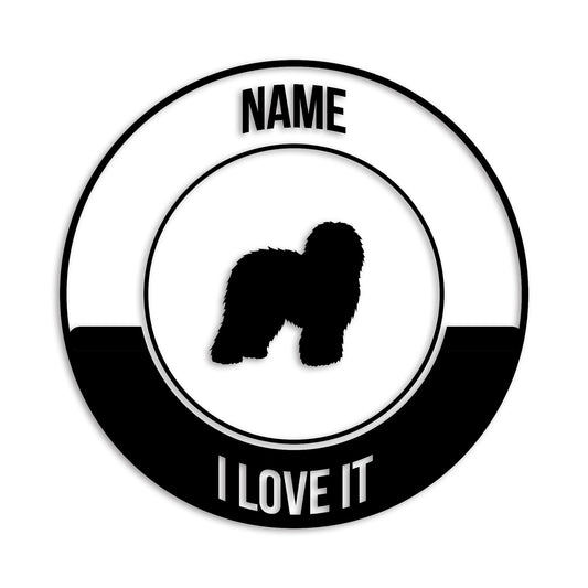 オールドイングリッシュ 文字入れ可能 ペット 犬 カッティング ステッカー (st-149-15)