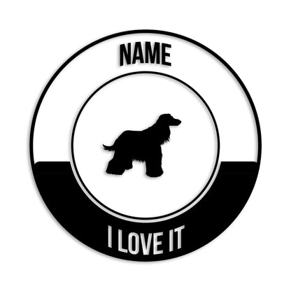 アフガンハウンド 文字入れ可能 ペット 犬 カッティング ステッカー (st-149-3)