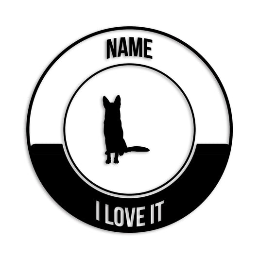 ジャーマンシェパード 文字入れ可能 カッティングステッカー st-149-30