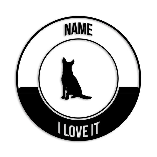 ジャーマンシェパード 文字入れ可能 カッティングステッカー st-149-31