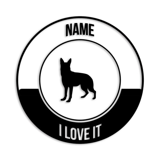 ジャーマンシェパード 文字入れ可能 カッティングステッカー st-149-32