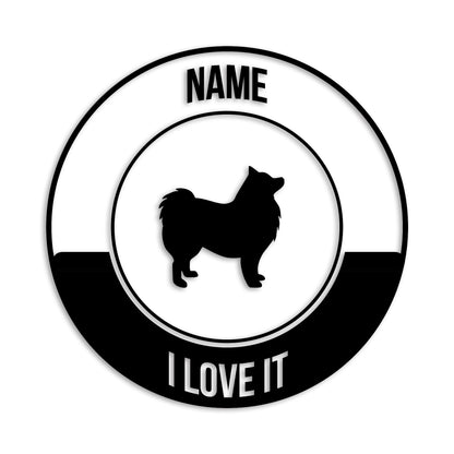 スピッツ 文字入れ可能 ペット 犬 カッティング ステッカー (st-149-37)