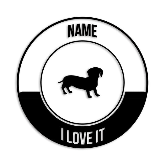 ダックスフンド 文字入れ可能 ペット 犬 カッティング ステッカー (st-149-43)