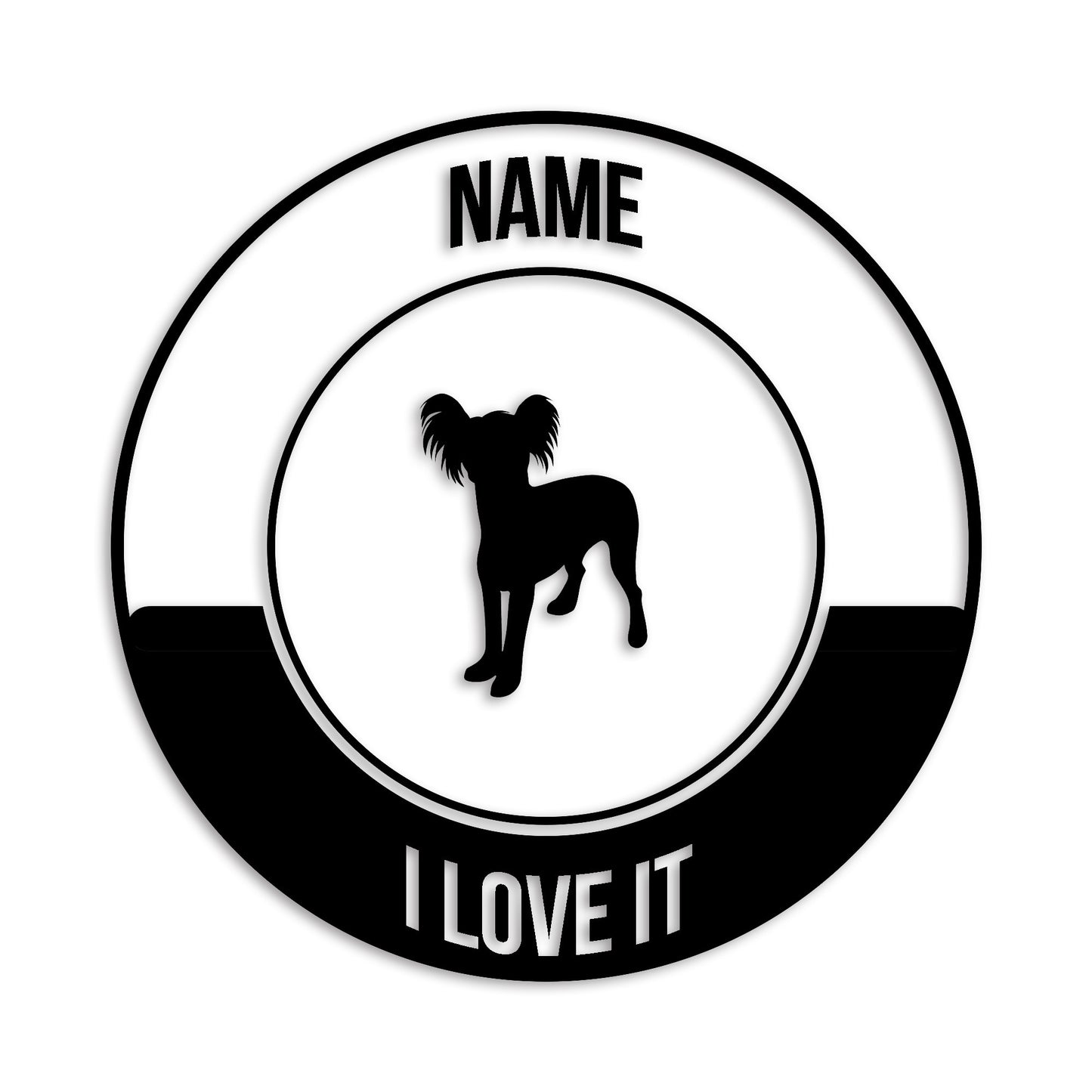 チャイニーズクレステッドドッグ 文字入れ可能 ペット 犬 カッティング ステッカー (st-149-49)