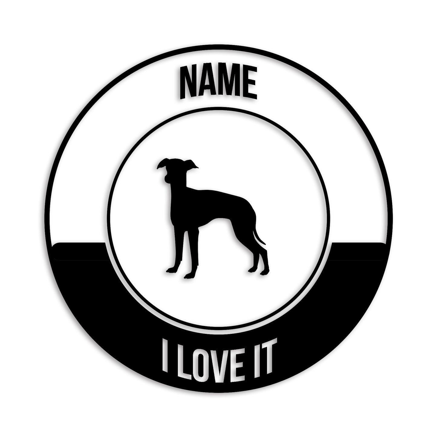 イタリアングレーハウンド 文字入れ可能 ペット 犬 カッティング ステッカー (st-149-5)