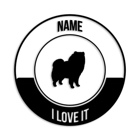 チャウチャウ 文字入れ可能 ペット 犬 カッティング ステッカー (st-149-50)