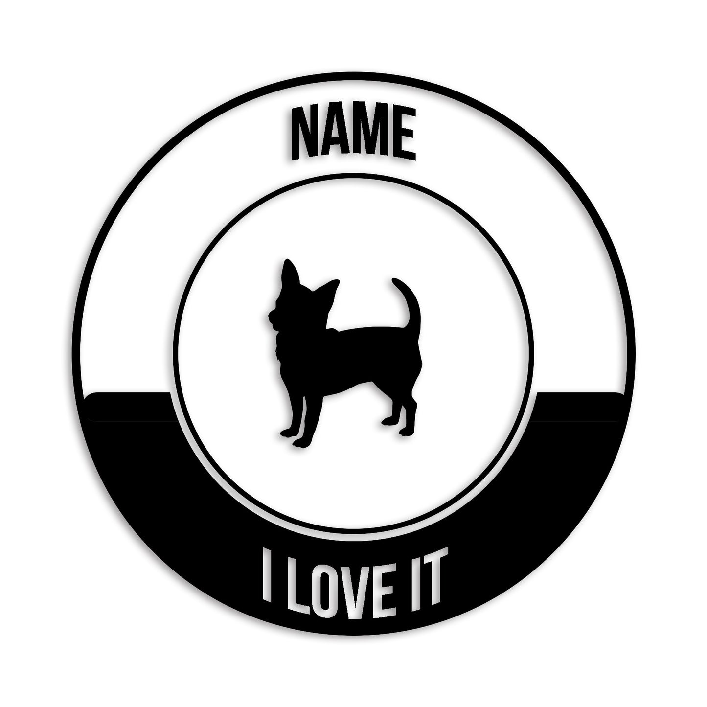 チワワ 文字入れ可能 ペット 犬 カッティング ステッカー (st-149-53)