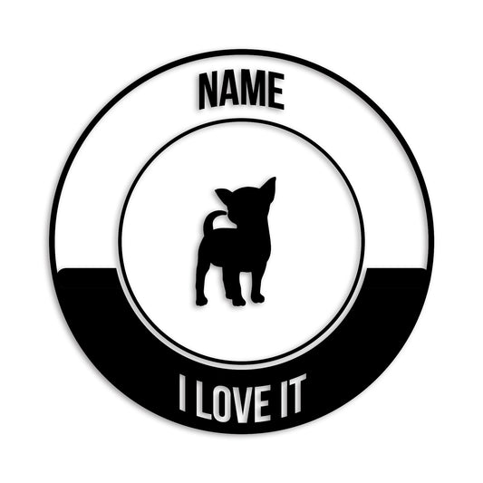 チワワ 文字入れ可能 ペット 犬 カッティング ステッカー (st-149-54)