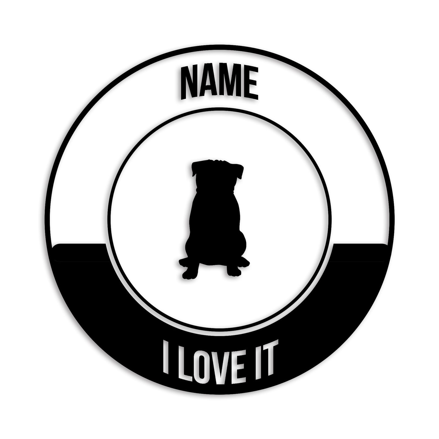 パグ 文字入れ可能 ペット 犬 カッティング ステッカー (st-149-66)