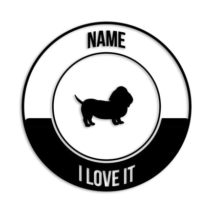 バセットハウンド 文字入れ可能 ペット 犬 カッティング ステッカー (st-149-67)