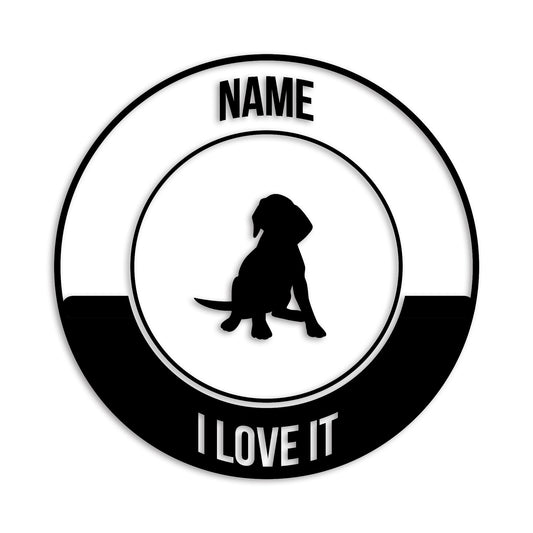 ビーグル 文字入れ可能 ペット 犬 カッティング ステッカー (st-149-75)