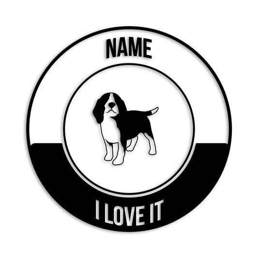 ビーグル 文字入れ可能 ペット 犬 カッティング ステッカー (st-149-78)