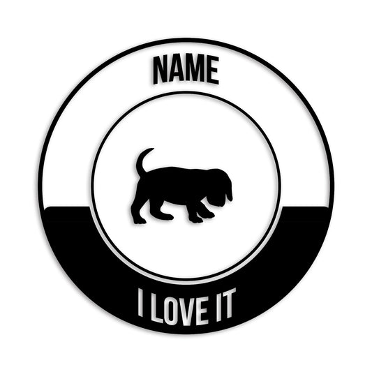 ビーグル 文字入れ可能 ペット 犬 カッティング ステッカー (st-149-79)