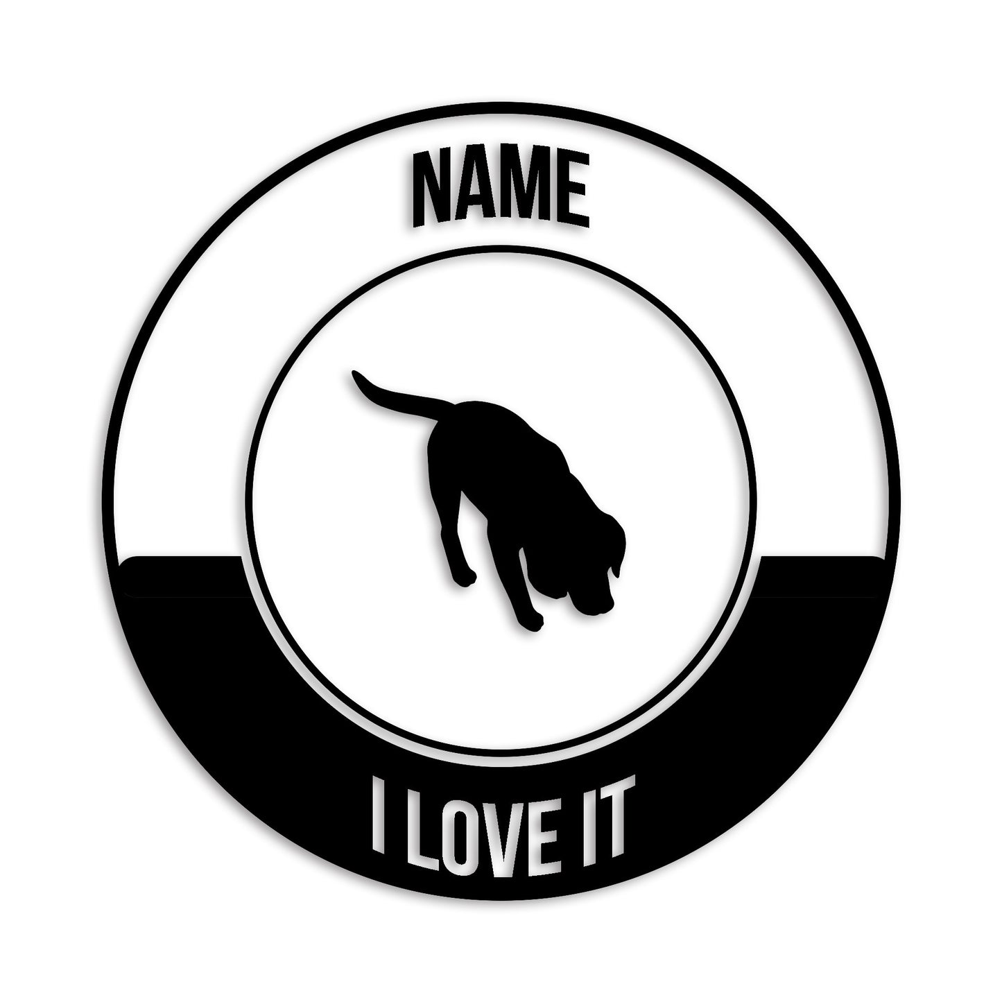 ビーグル 文字入れ可能 ペット 犬 カッティング ステッカー (st-149-80)