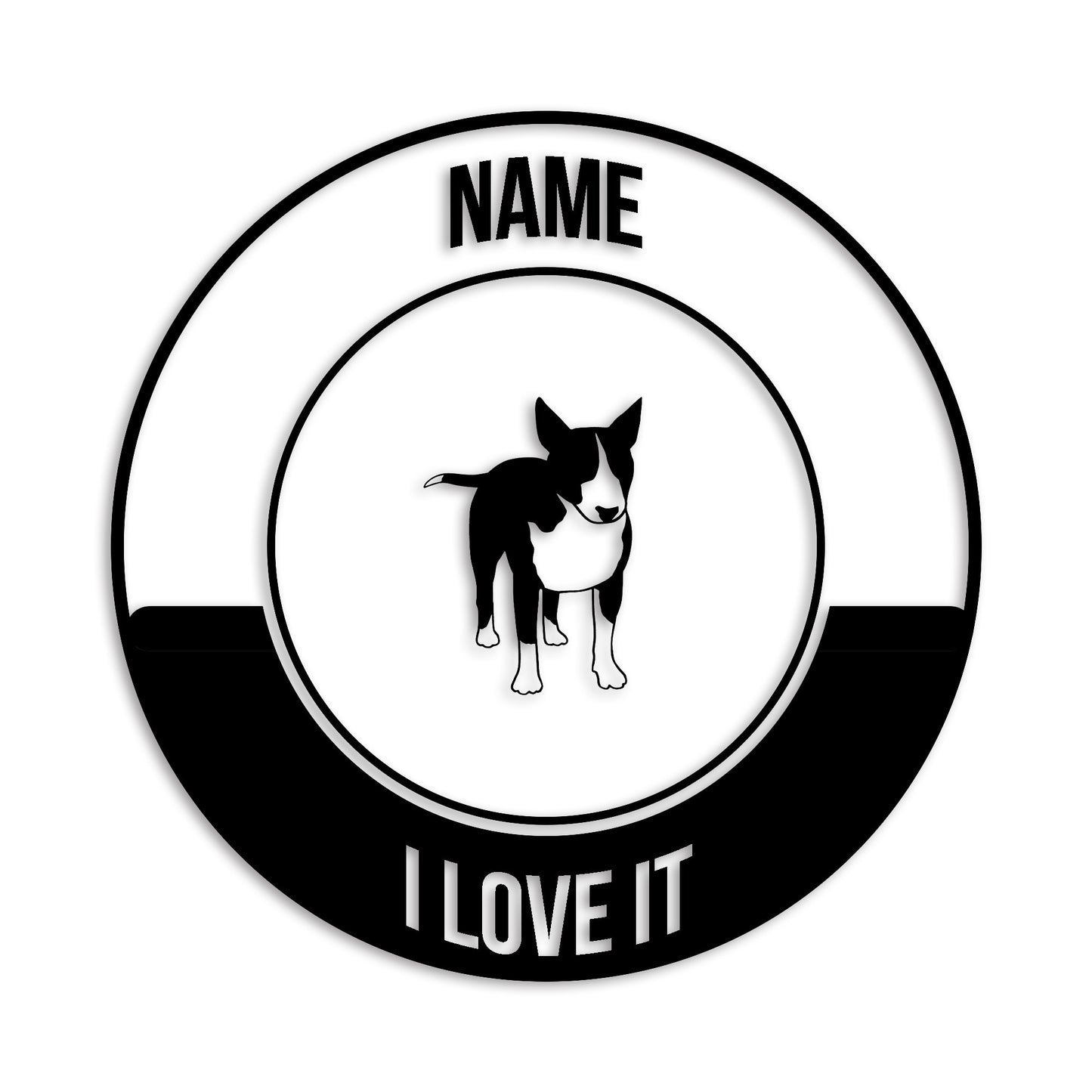 ブルテリア 文字入れ可能 ペット 犬 カッティング ステッカー (st-149-85)