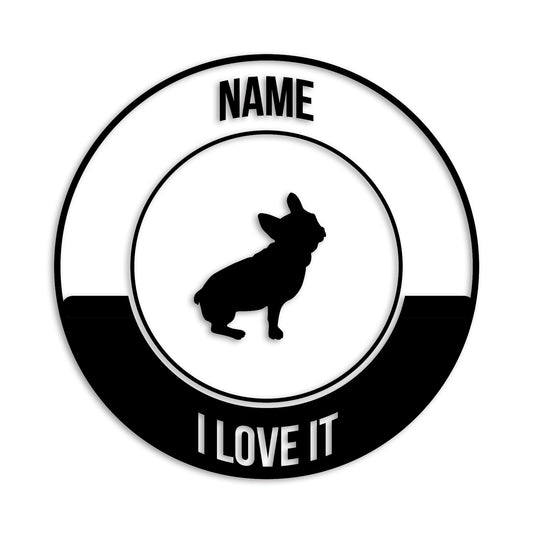 フレンチブルドッグ 文字入れ可能 ペット 犬 カッティング ステッカー (st-149-88)