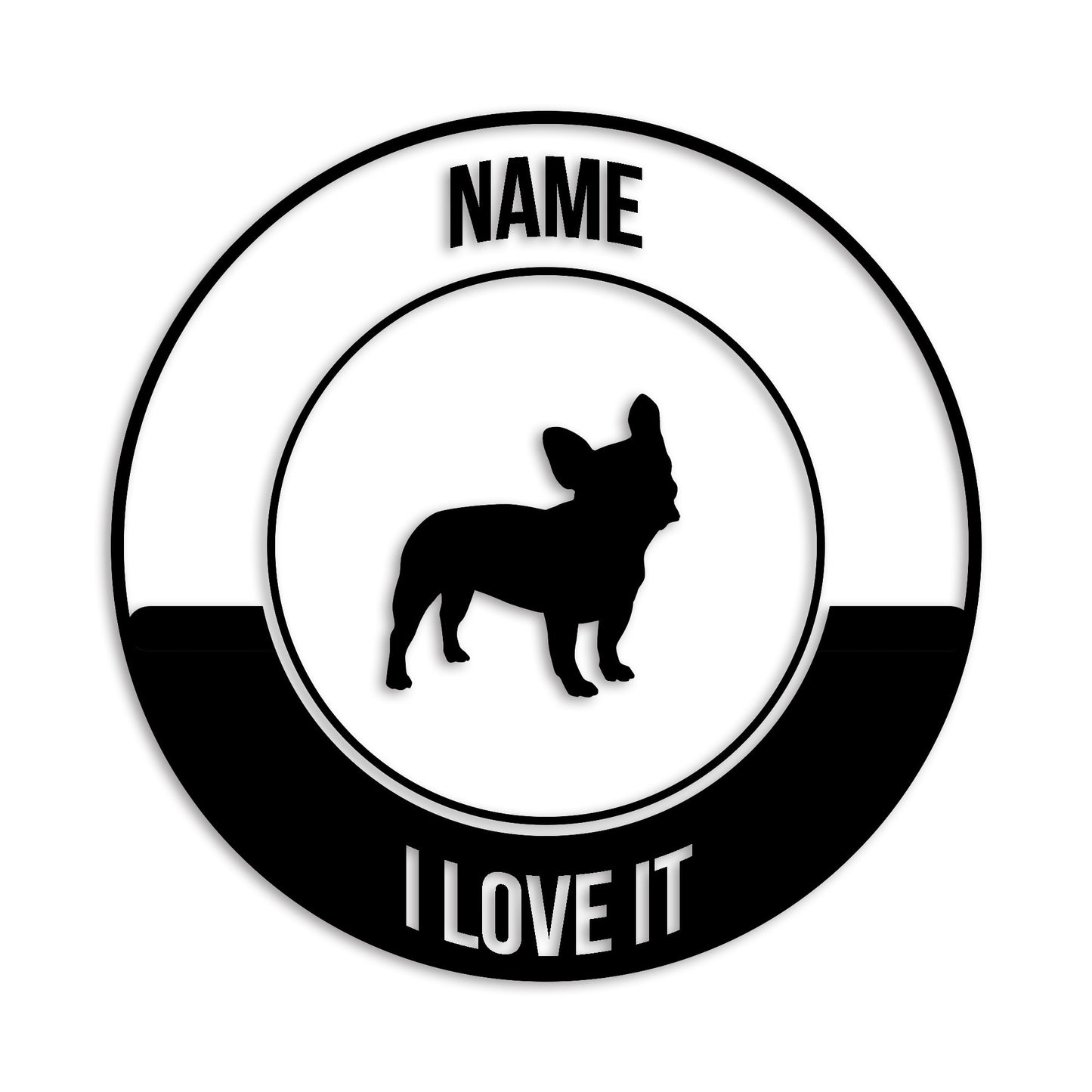 フレンチブルドッグ 文字入れ可能 ペット 犬 カッティング ステッカー (st-149-89)