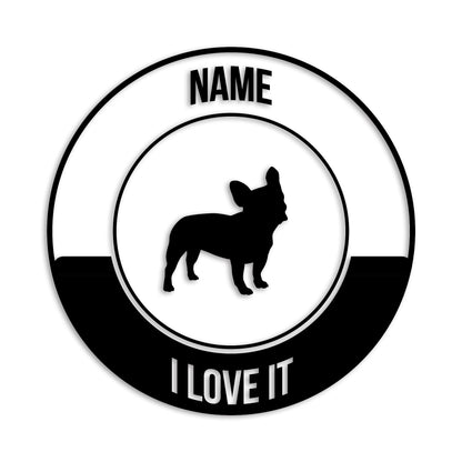 フレンチブルドッグ 文字入れ可能 ペット 犬 カッティング ステッカー (st-149-89)