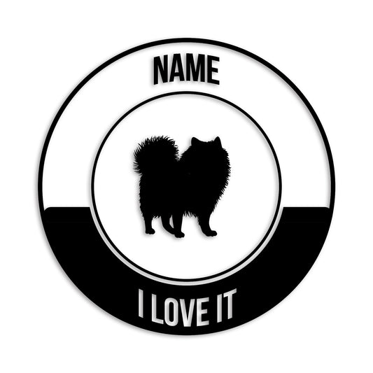 ポメラニアン 文字入れ可能 ペット 犬 カッティング ステッカー (st-149-99)