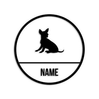 チワワ 文字入れ可能 ペット 犬 カッティング ステッカー (st-150-52)