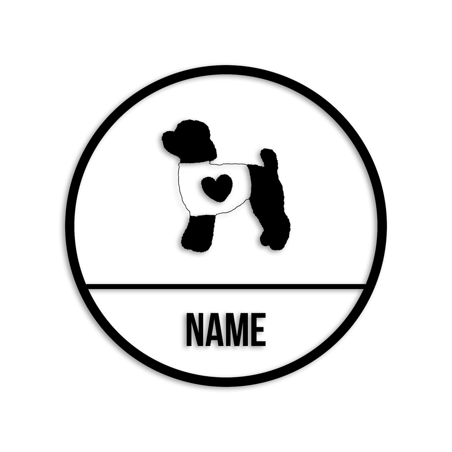 トイプードル 文字入れ可能 ペット 犬 カッティング ステッカー (st-150-55)