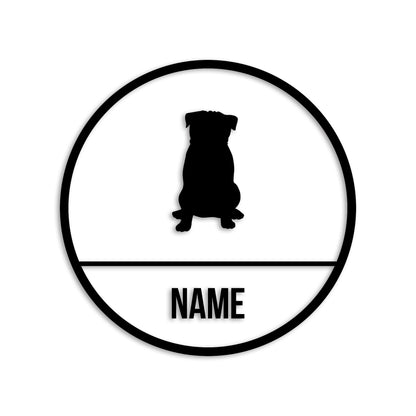 パグ 文字入れ可能 ペット 犬 カッティング ステッカー (st-150-66)