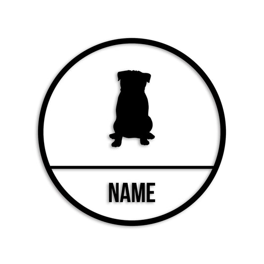 パグ 文字入れ可能 ペット 犬 カッティング ステッカー (st-150-66)