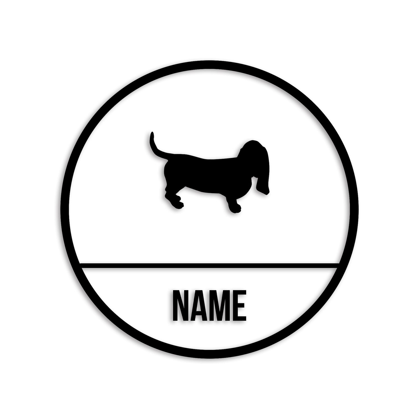 バセットハウンド 文字入れ可能 ペット 犬 カッティング ステッカー (st-150-68)