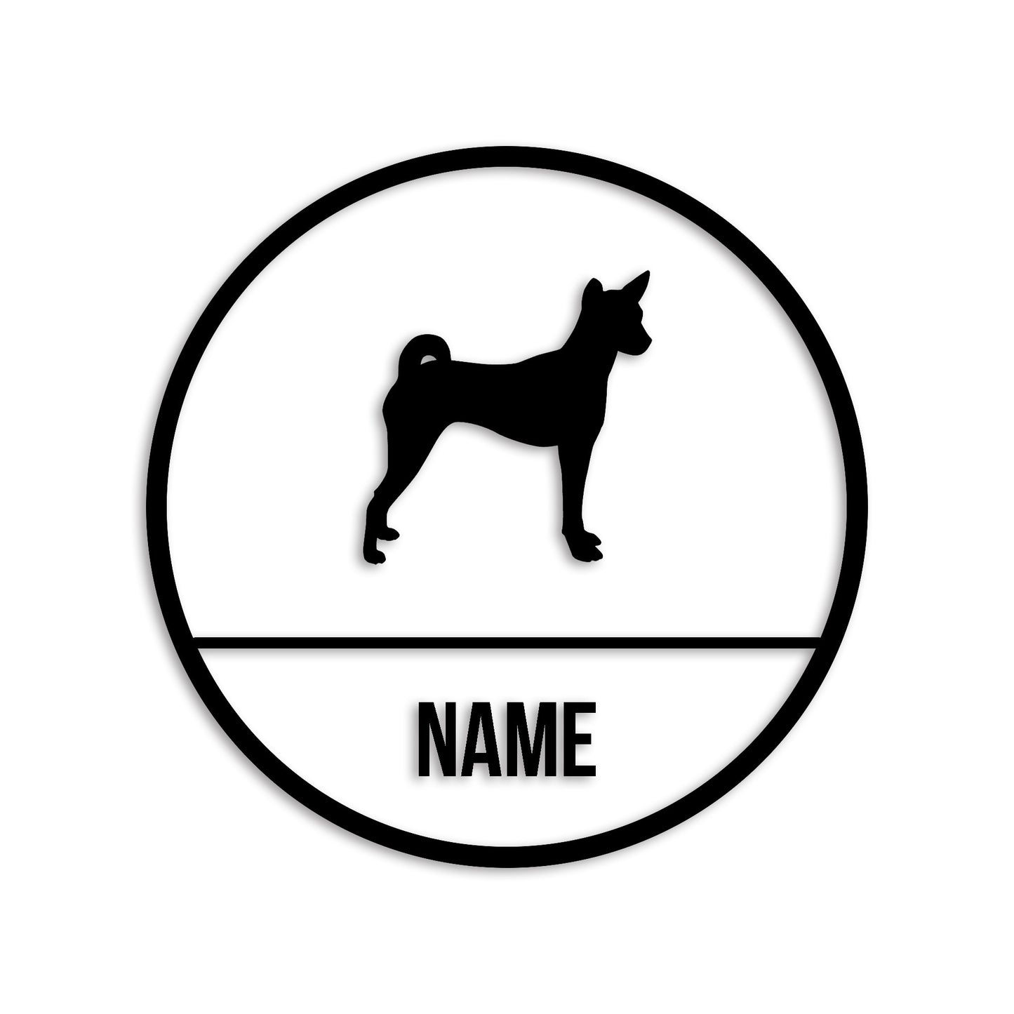 バセンジー 文字入れ可能 ペット 犬 カッティング ステッカー (st-150-69)