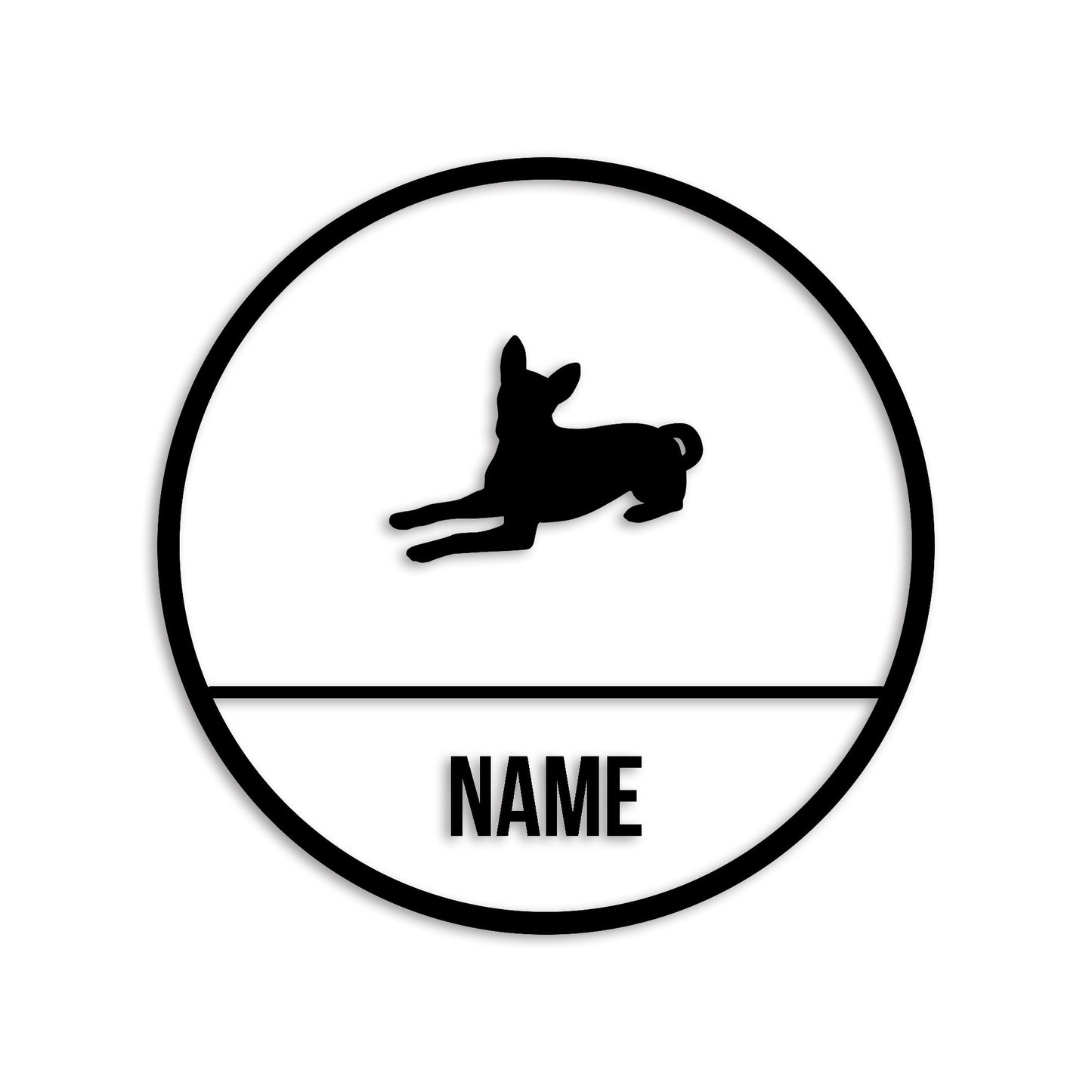 バセンジー 文字入れ可能 ペット 犬 カッティング ステッカー (st-150-70)