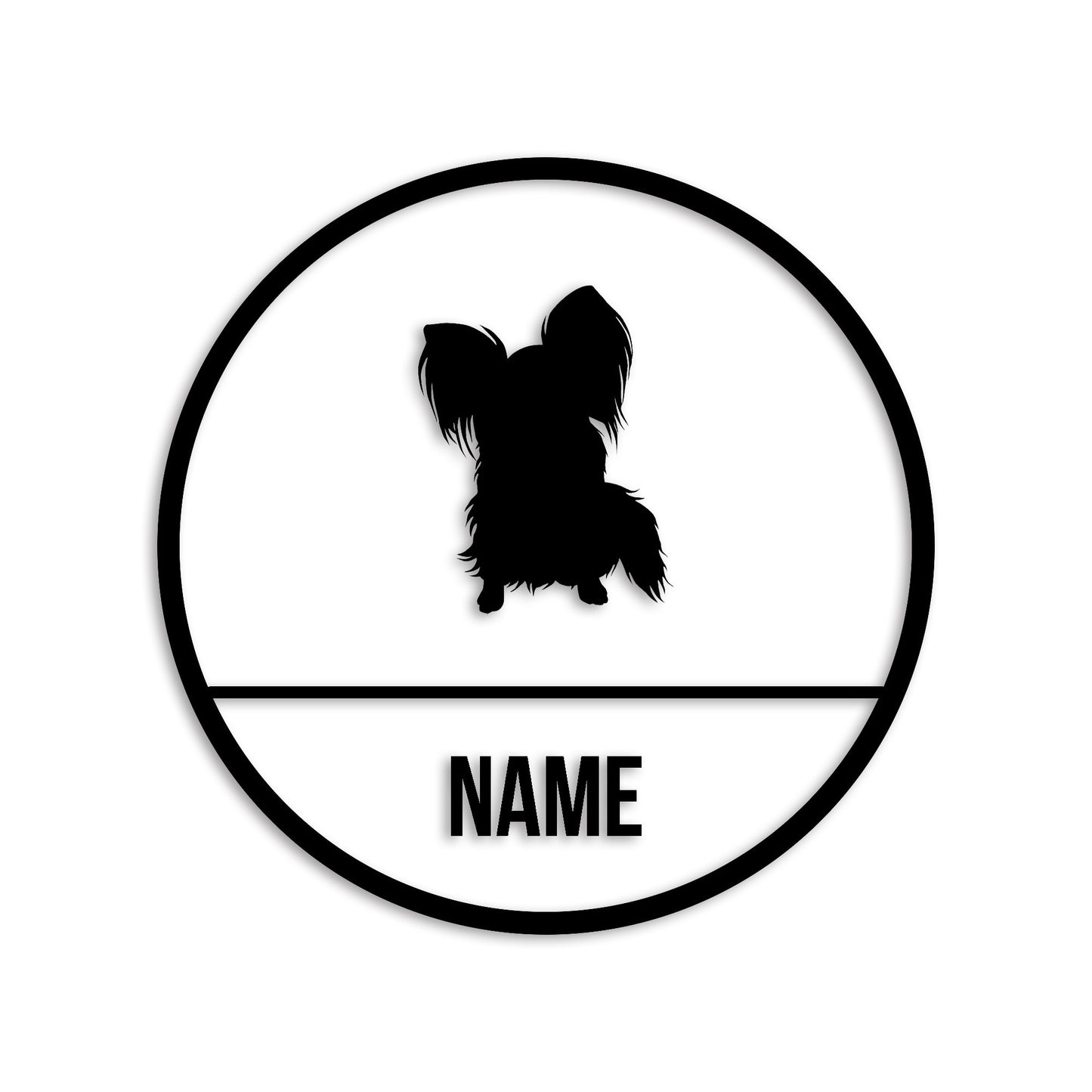 パピヨン 文字入れ可能 ペット 犬 カッティング ステッカー (st-150-73)