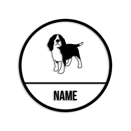 ビーグル 文字入れ可能 ペット 犬 カッティング ステッカー (st-150-78)