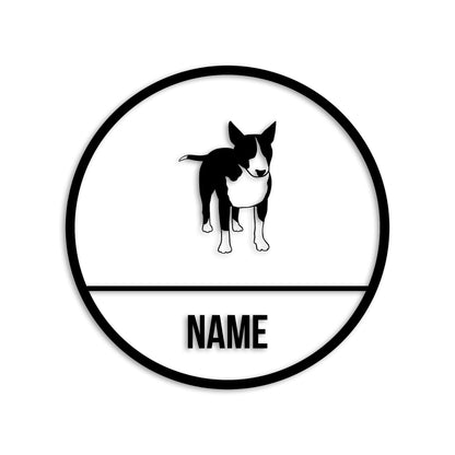 ブルテリア 文字入れ可能 ペット 犬 カッティング ステッカー (st-150-85)